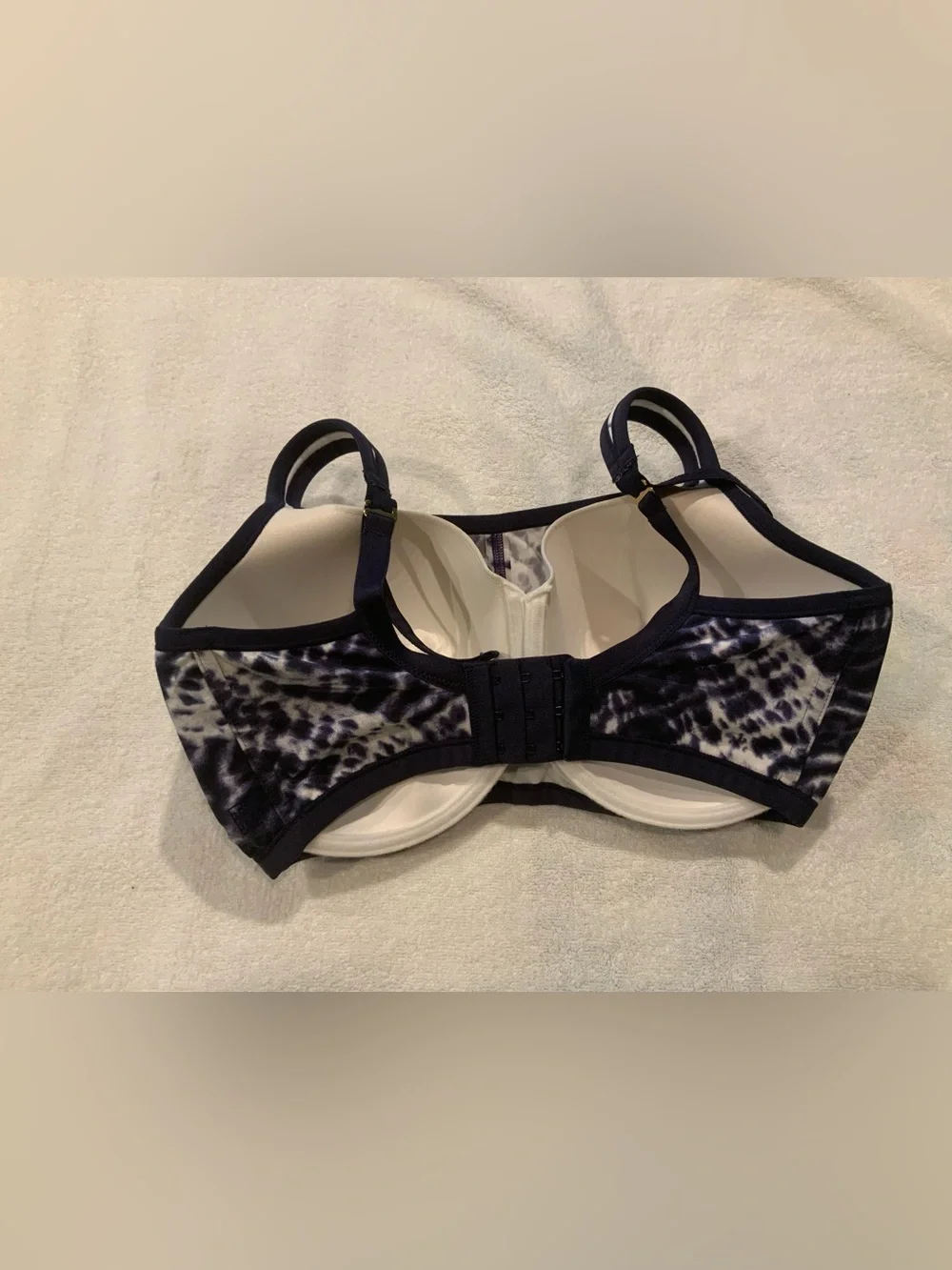 Natori Navy and White Animal Print Bra